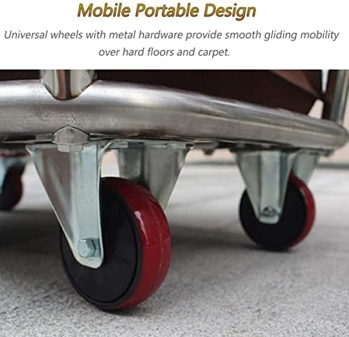 Commercial Laundry Cart with Wheels and Stainless Steel Frame