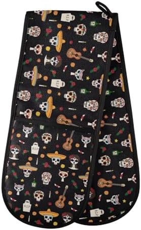 Doterii Double Oven Mitts Halloween Skull Design