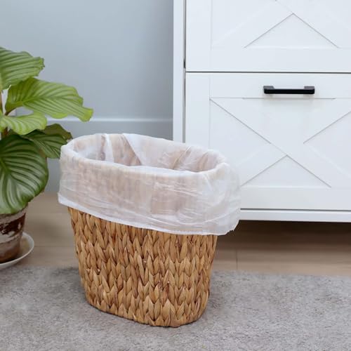 WLLHYF Woven Trash Basket Small Brown Wicker