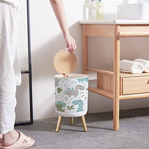 Small Dinosaur Trash Can with Lid 7L