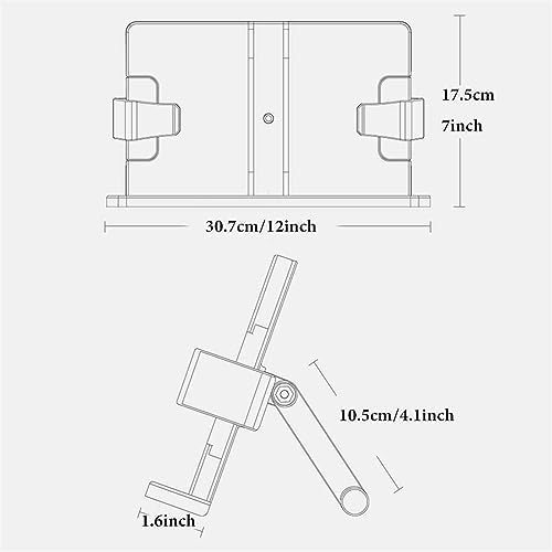 Yuidaaavzz Adjustable Cookbook Stand with Paper Clips