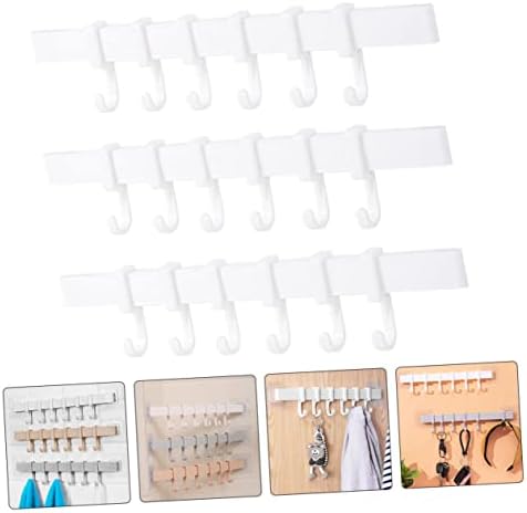 3Pcs Plastic Adhesive Hook Racks for Bathroom and Kitchen Storage