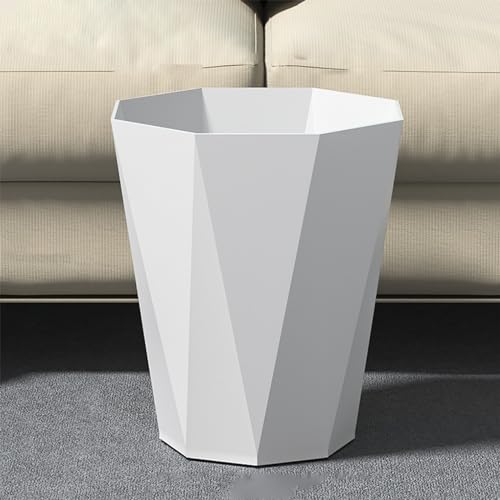 Compact Plastic Trash Can with Press Ring for Small Spaces
