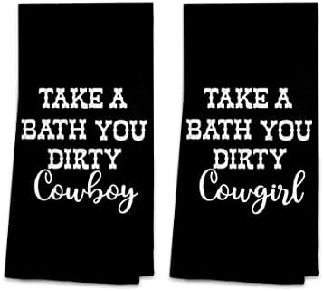 OHSUL Take A Bath You Dirty Cowboy Bath Towel Set of 2