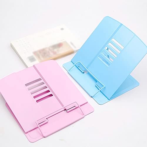 Adjustable Metal Book Stand for Kitchen and Office Blue