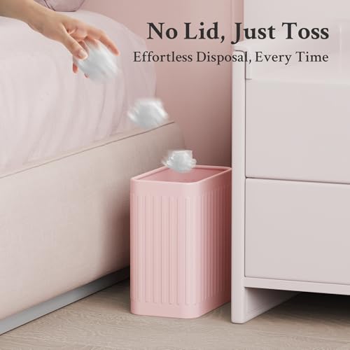 TrashAid Pink 21 Gallon Small Metal Trash Can