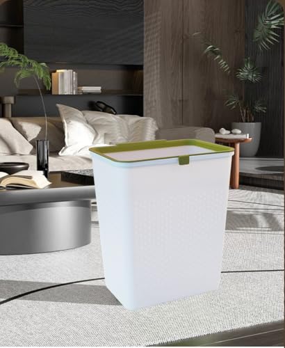 Feisco 3 Gallon White Wastebasket for Bathroom Kitchen