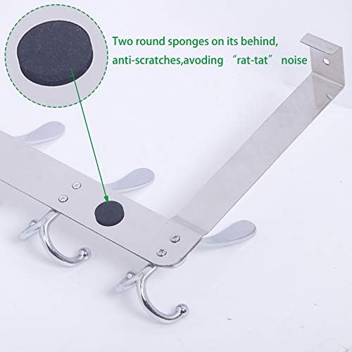 WEBI Over The Door Hook Rack with 5 Tri Hooks - Silver