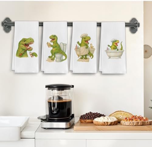 Funny Dinosaur Hand Towels for Kids 16x24 Inch
