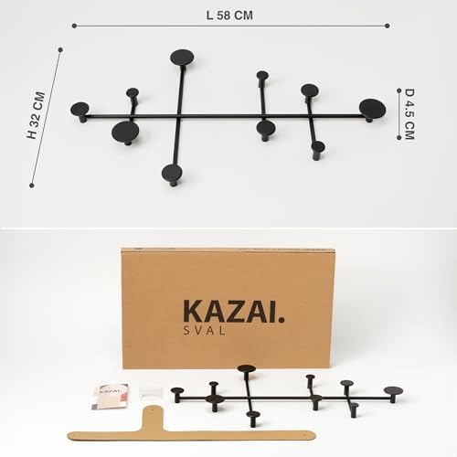 Sval Wall Wardrobe Modern Black Metal Coat Hook Set