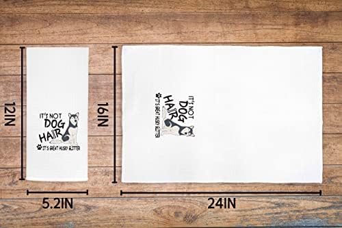 Funny Husky Glitter Dish Towels 24x16 Inches