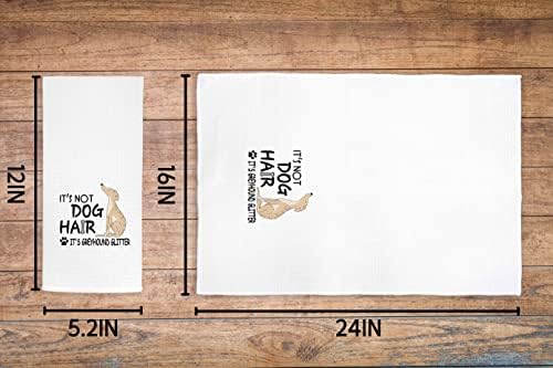 Funny Greyhound Glitter Dish Towels 24x16 Inches