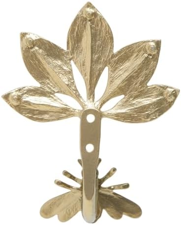 Soffee Design Gold Bee Leaf Wall Hooks Set of 2