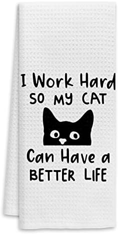 Voatok Black Cat Quote Bath Towel - 16x24 Inch