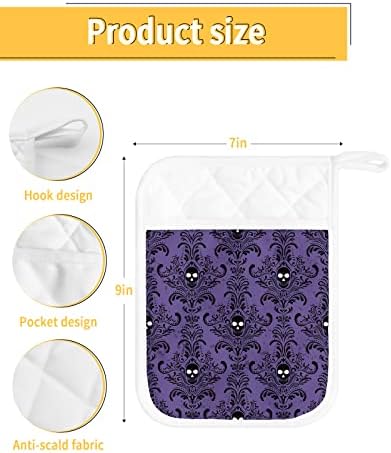 JasmineM Halloween Horror Skull Pot Holders Set of 5