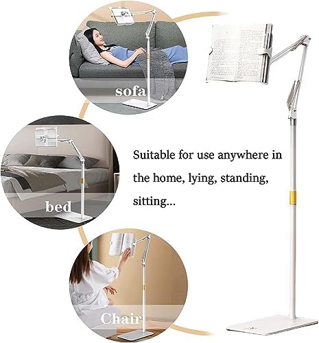 Adjustable Floor Book Stand 180 Rotatable Multifunctional for Kitchen Office Study