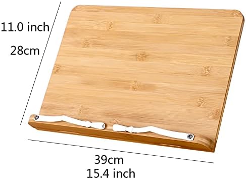 Adjustable Book Stand with Page Clips and Tray for Kitchen and Home