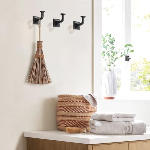 SAILING 5 Pack Matte Black Coat Hooks