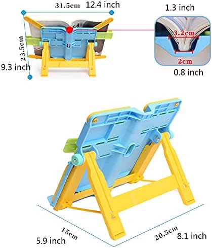 Yuidaaavzz Foldable Book Stand for Kitchen and Office Blue