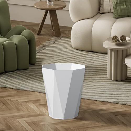 Compact Plastic Trash Can with Press Ring for Small Spaces