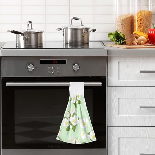 Jasmine Flowers Pattern Kitchen Towels Hand Towel Fast Drying 2 Pieces