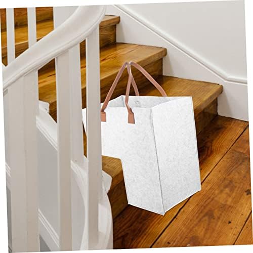CAXUSD Foldable Stair Storage Basket Light Grey 20x12x14