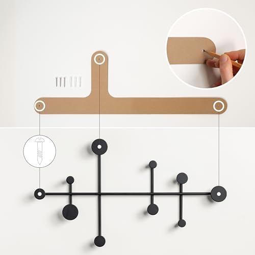 Sval Wall Wardrobe Modern Black Metal Coat Hook Set