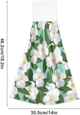 OTVEE Plumeria Flowers Pattern Dish Towels 2 Pieces