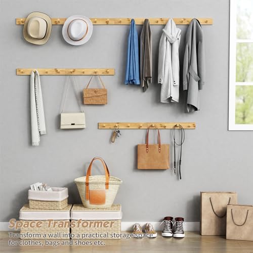 Forbena Wall Mount Coat Rack Set of 4 16 Hooks