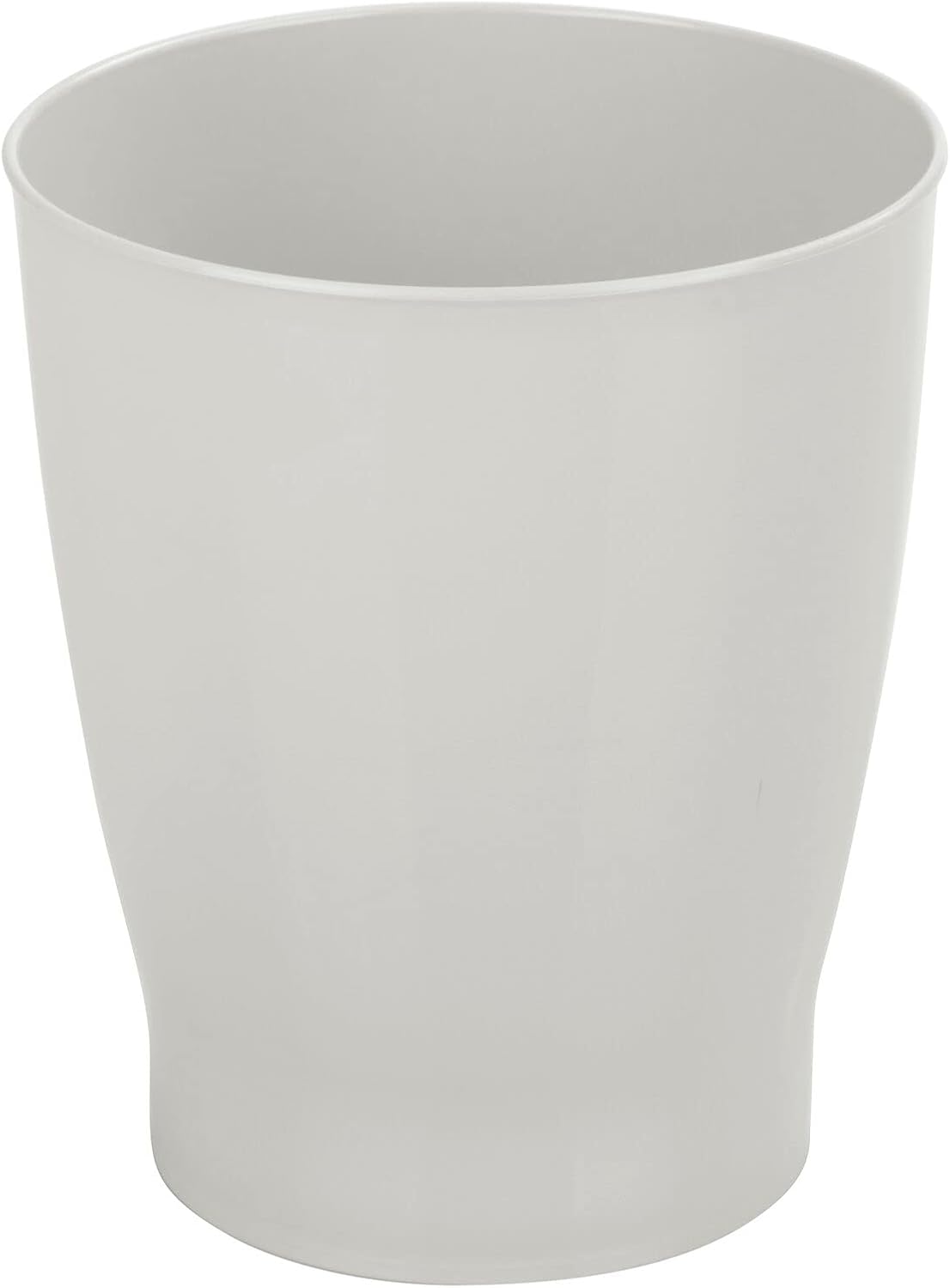 mDesign Round Plastic Wastebasket - 125 Gallon Light Gray