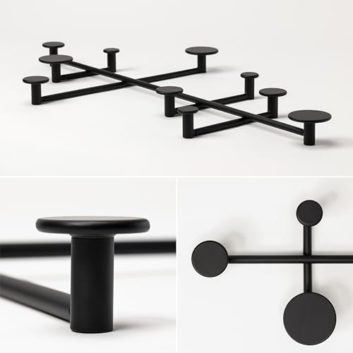 Sval Wall Wardrobe Modern Black Metal Coat Hook Set
