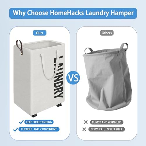 HomeHacks 75L Rolling Laundry Basket with Wheels 1