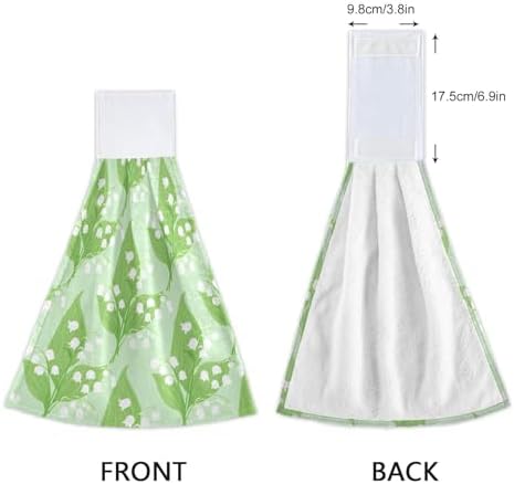 RPLIFE Lily of Valley Green Dish Towel Set of 2