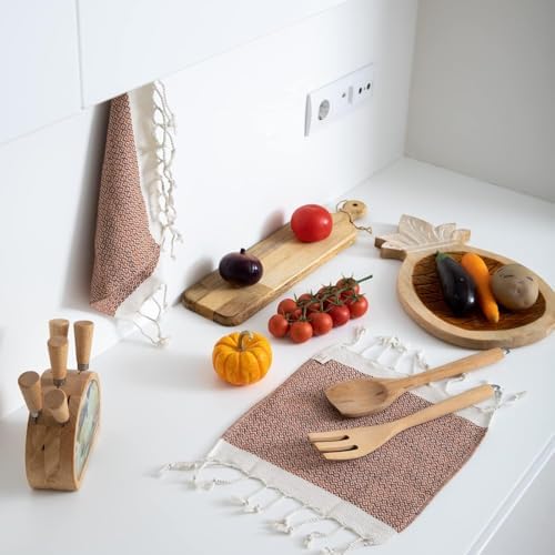 SMYRNA TURKISH COTTON Dish Towels Pack of 6 12x12 Inch