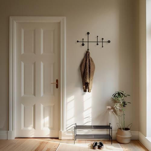 Sval Wall Wardrobe Modern Black Metal Coat Hook Set