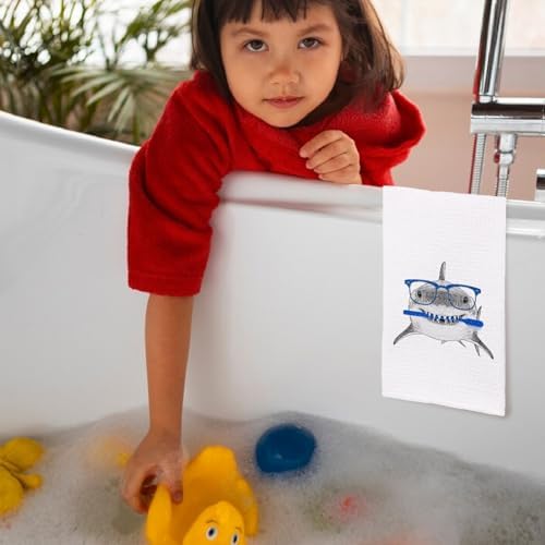 Funny Shark Hand Towels 16x24 Bathroom Decor