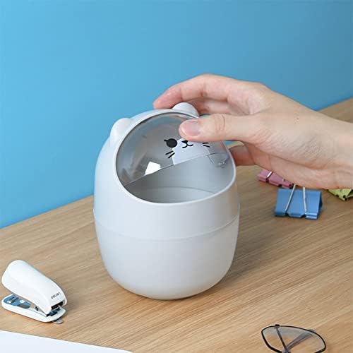 Cute Desktop Trash Can with Flip Lid for Kids