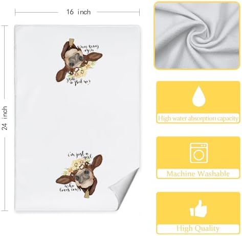 CIOJUNE Farmhouse Cow Kitchen Towel - 16x24