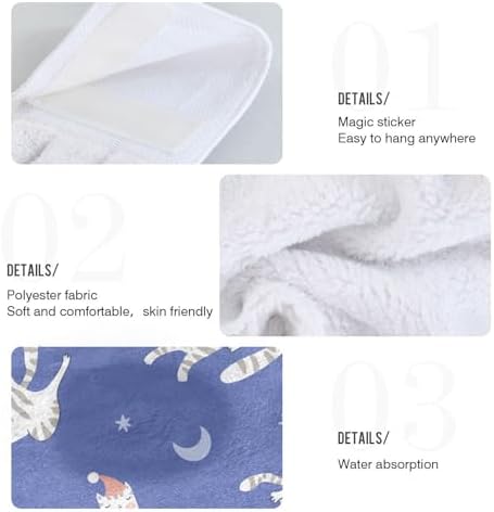 OTVEE Sleeping Cats Pattern Dish Towels 2 Pieces