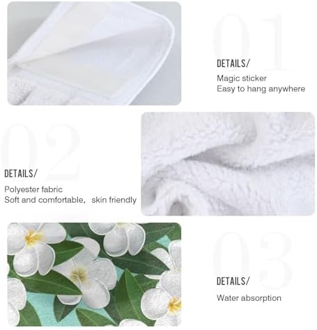 OTVEE Plumeria Flowers Pattern Dish Towels 2 Pieces