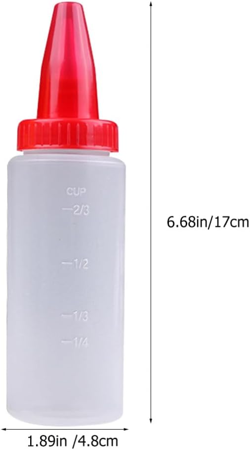 Luxshiny 4PCS Transparent Squeeze Bottles with Scale
