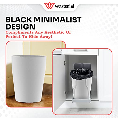 Wastenial 2pcs Matte White 1-Gallon Trash Can