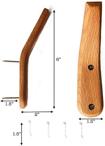 UMZi Wood Wall Hooks 2 Pack Rustic Heavy Duty