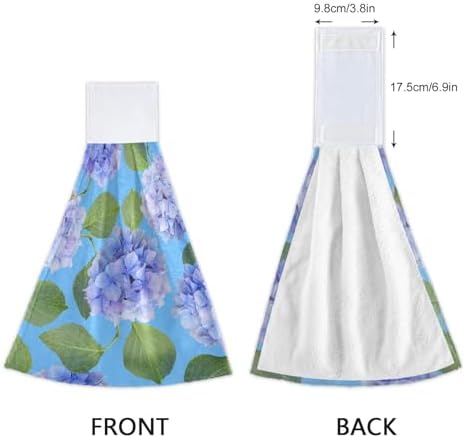 OTVEE Blue Hydrangea Kitchen Towels 2 Pieces