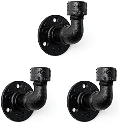 Home TZH Industrial Black Towel Hooks 3 Pack