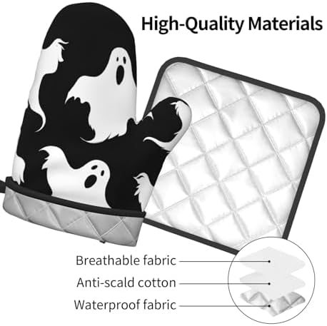 DCEHGEW Halloween Goth Oven Mitts Pot Holders Set