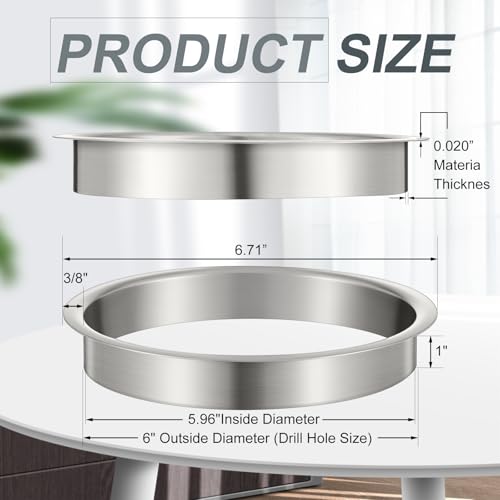 Honeydak 2-Pack 6 x 1 Stainless Steel Trash Grommets