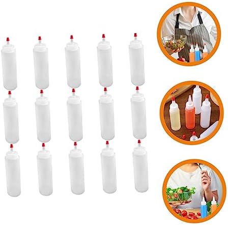 Unomor 15PCS 2oz Squeeze Bottles Condiment Dispensers
