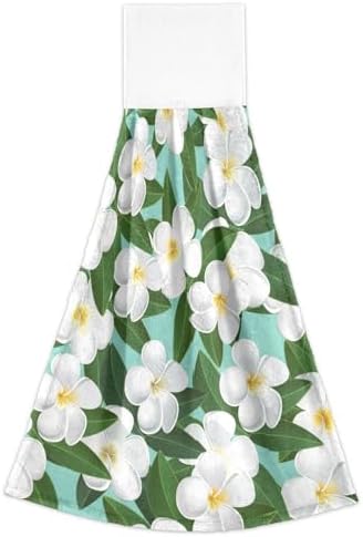 OTVEE Plumeria Flowers Pattern Dish Towels 2 Pieces