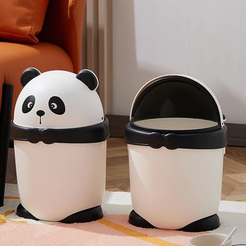Cute Cartoon Panda Wastebasket with Swing Lid